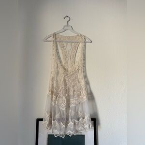 Ivory Lace Racerback Tank Top